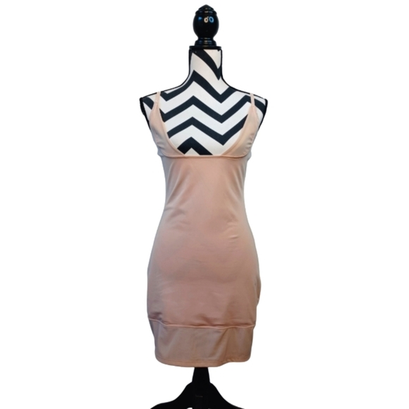 Yummie by Heather Thompson 3 in 1 Bustless Nude Blush Sz L Slip Shapewear - Picture 2 of 16
